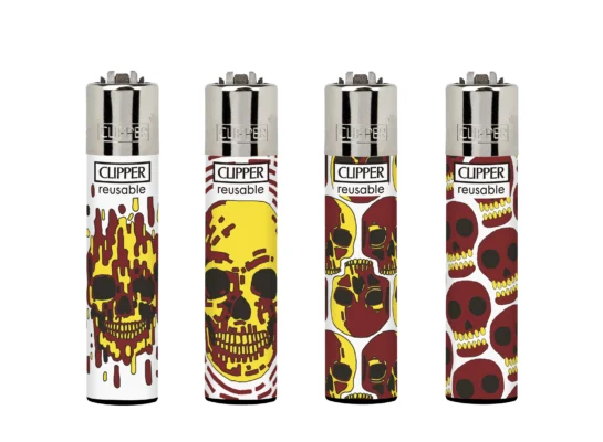 Individual skull fire lighters from Clipper.