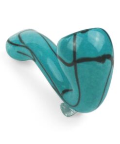 Teal glass pipe.