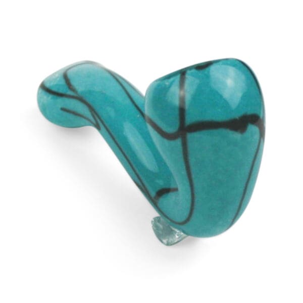 Teal glass pipe.