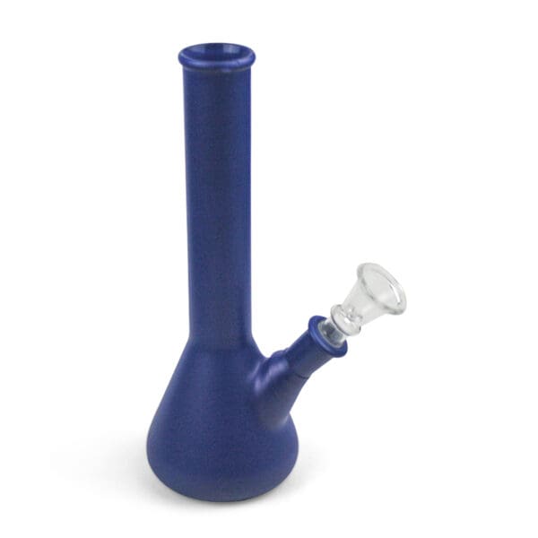 Blue glass beaker bong.