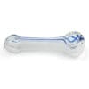 blue and wite stripe glass pipe.