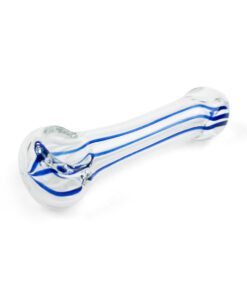 Glass pipe 5" with blue and white