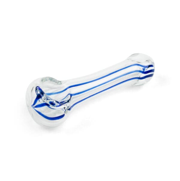 Glass pipe 5" with blue and white