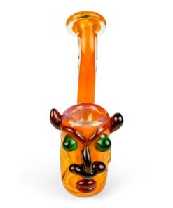 front of totem face pipe.