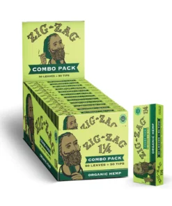 Zig-zag hemp combo paper and tip package.