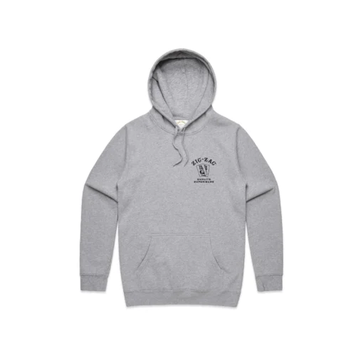Zig-Zag Qualite Superieure Hoodie in heather gray front.