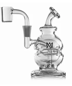 5" Mj Arsenal Royale Mini Dab Rig in clear glass.