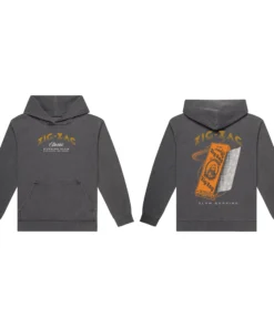 Orange logo hoodie from Zig-Zag showing front and back.